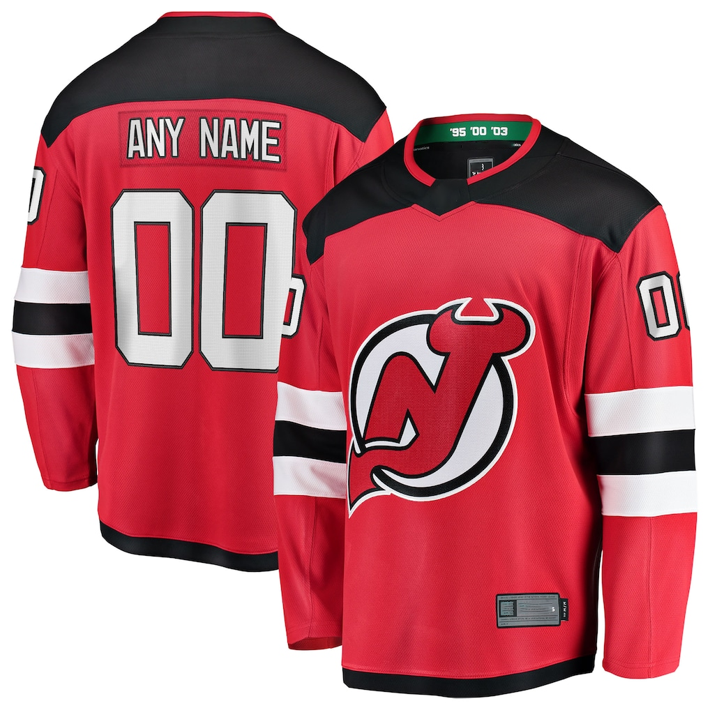 Jamed Custom N.Jersey Devils Red Home Breakaway Jerseys
