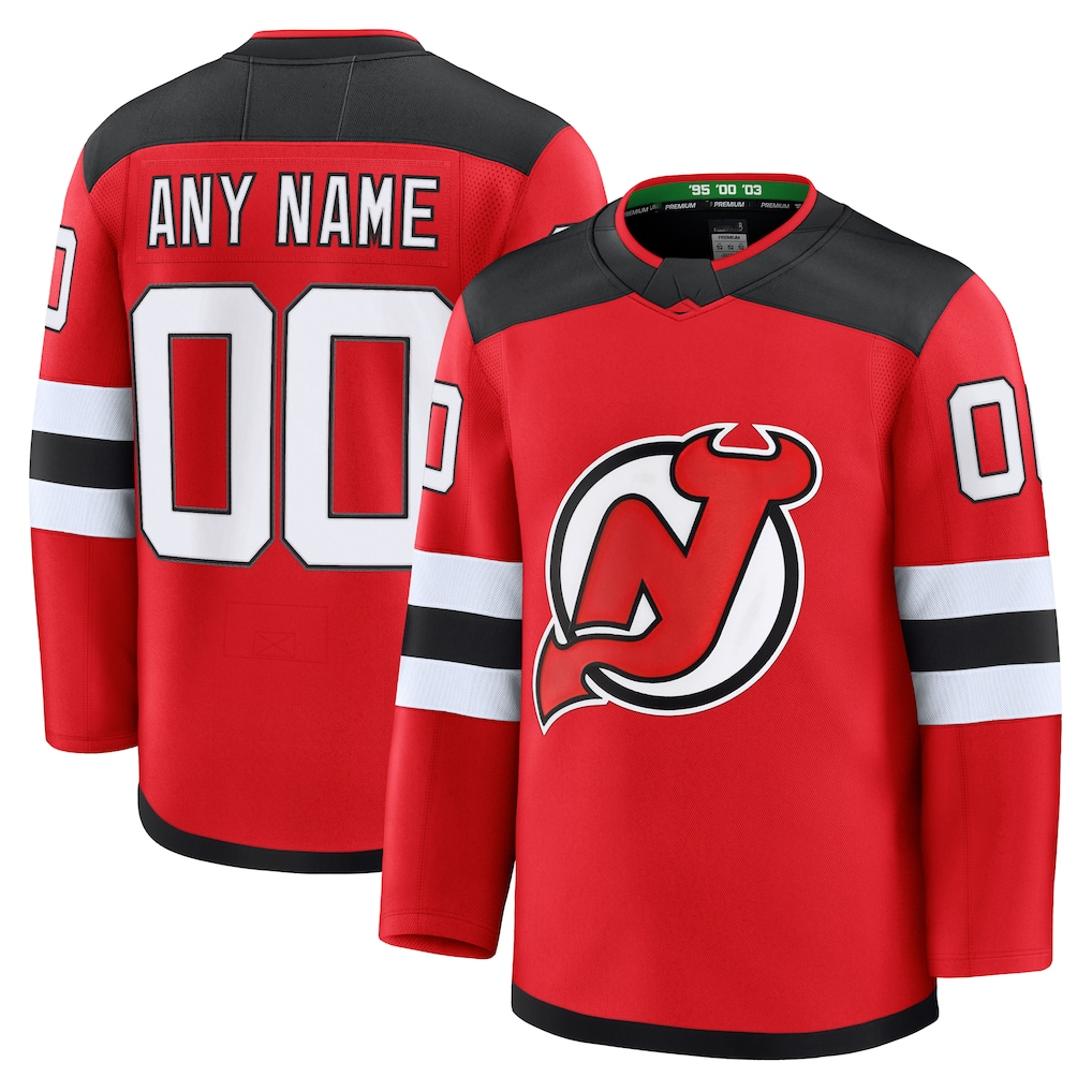 Jamed Custom N.Jersey Devils Red Home Premium Jerseys