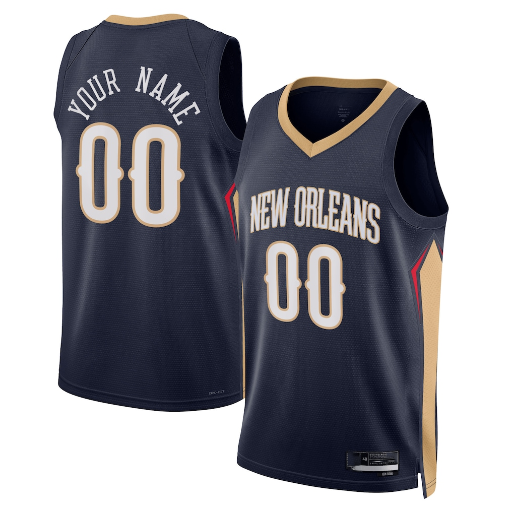 Jamed Custom NO.Pelicans Navy 2022-2023 Swingman Stitched Jerseys- Icon Edition