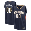 Jamed Custom NO.Pelicans Navy Fast Break Stitched Jerseys- Icon Edition