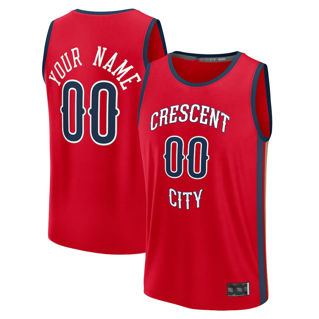 Jamed Custom NO.Pelicans Red Fast Break Stitched Jerseys- Statement Edition