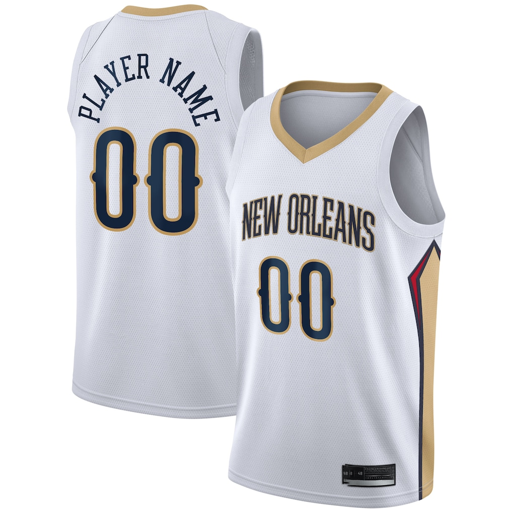 Jamed Custom NO.Pelicans White 2020-2021 Swingman Stitched Jerseys- Association Edition