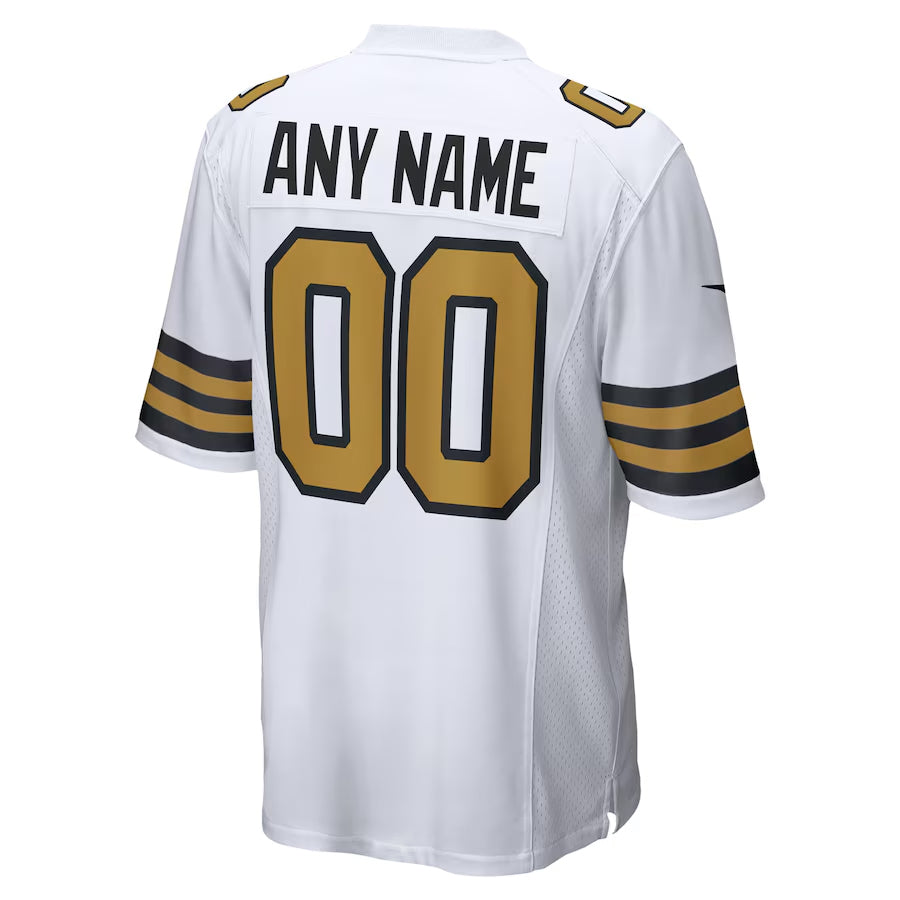 Jamed Custom NO.Saints White Alternate Game Stitched Jerseys