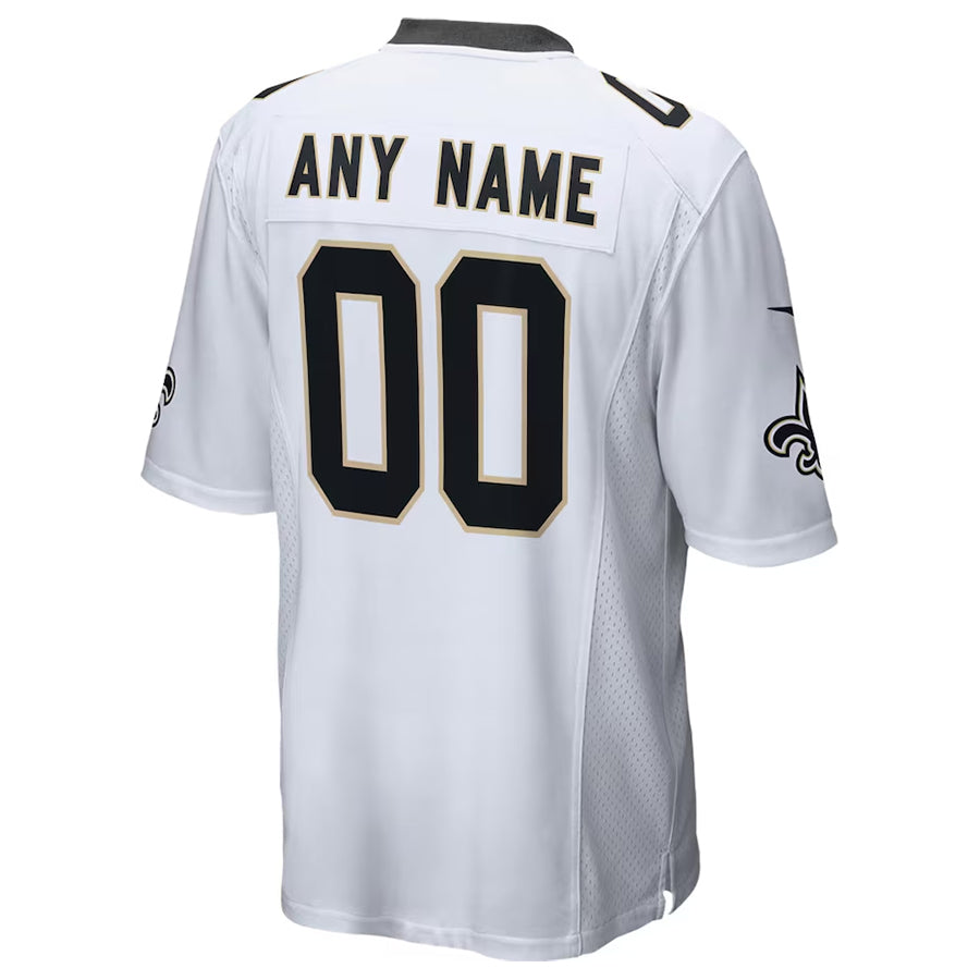 Jamed Custom NO.Saints White Home Game Stitched Jerseys