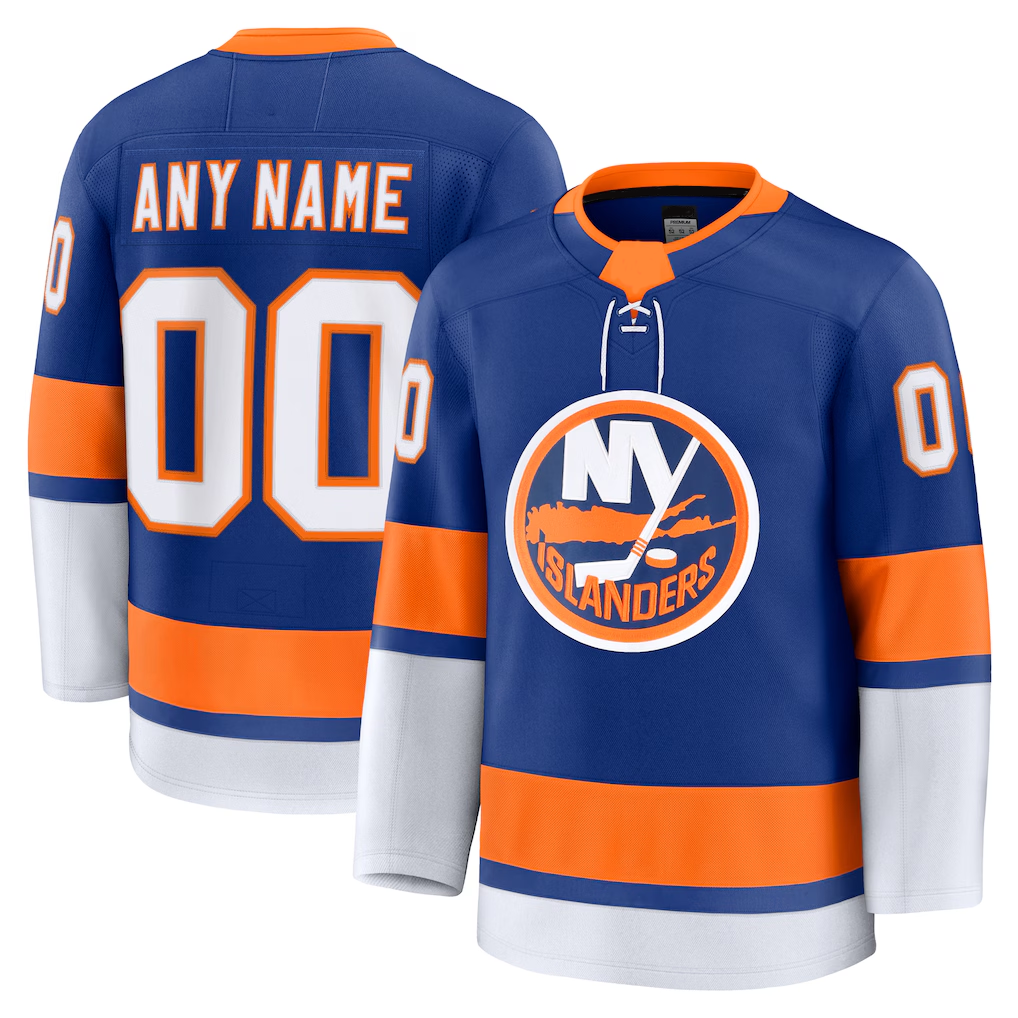 Jamed Custom NY.Islanders Royal Home Premium Jerseys