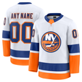 Jamed Custom NY.Islanders White Away Premium Jerseys
