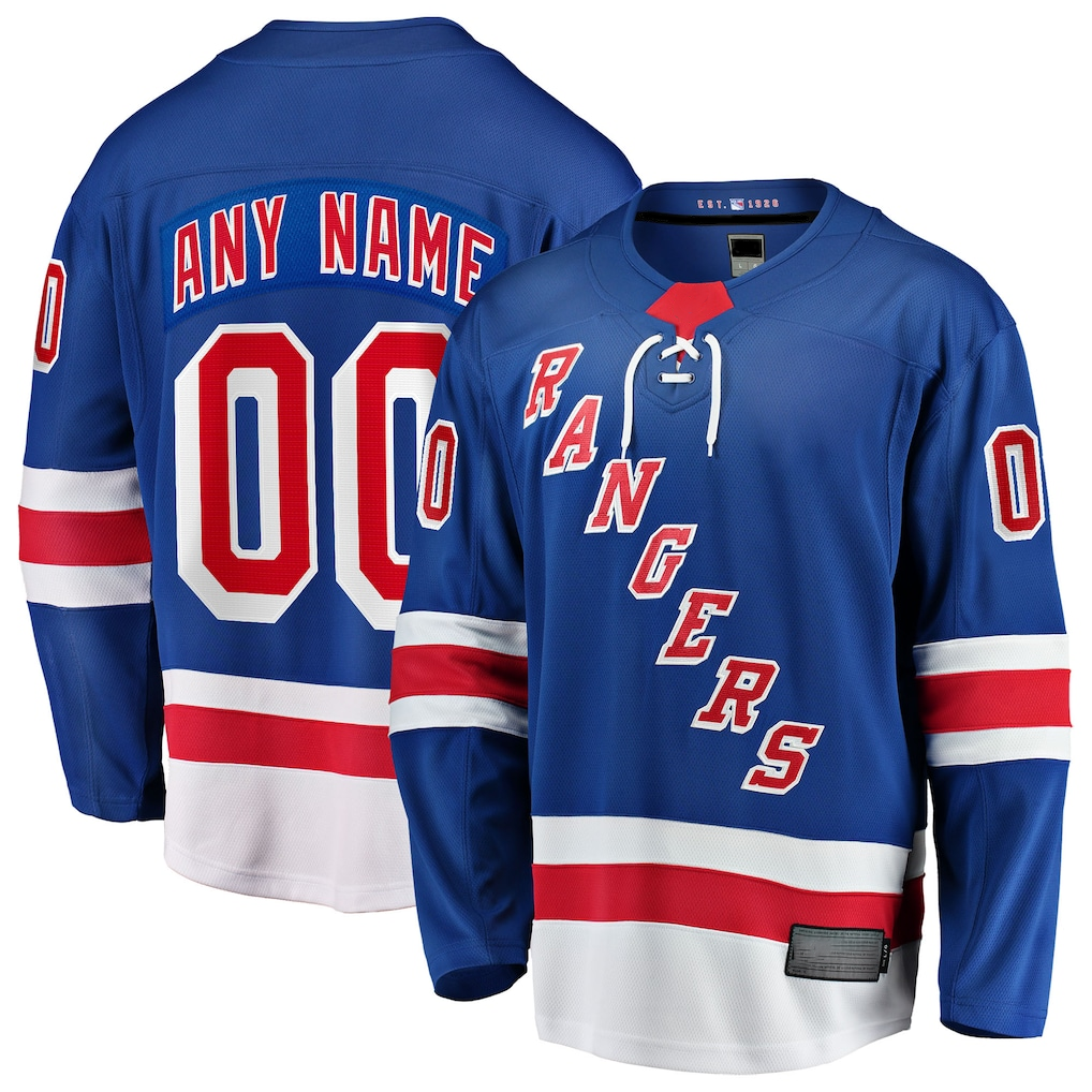 Jamed Custom NY.Rangers Blue Home Breakaway Jerseys