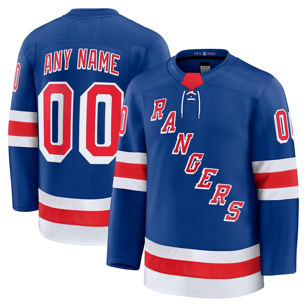 Jamed Custom NY.Rangers Royal Home Premium Jerseys