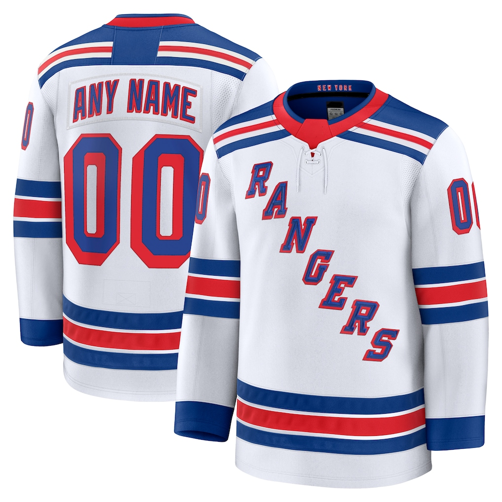 Jamed Custom NY.Rangers White Away Premium Jerseys