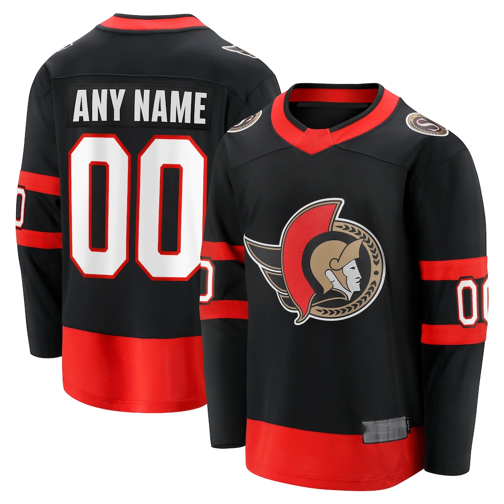 Jamed Custom O.Senators Black Home Breakaway Jerseys