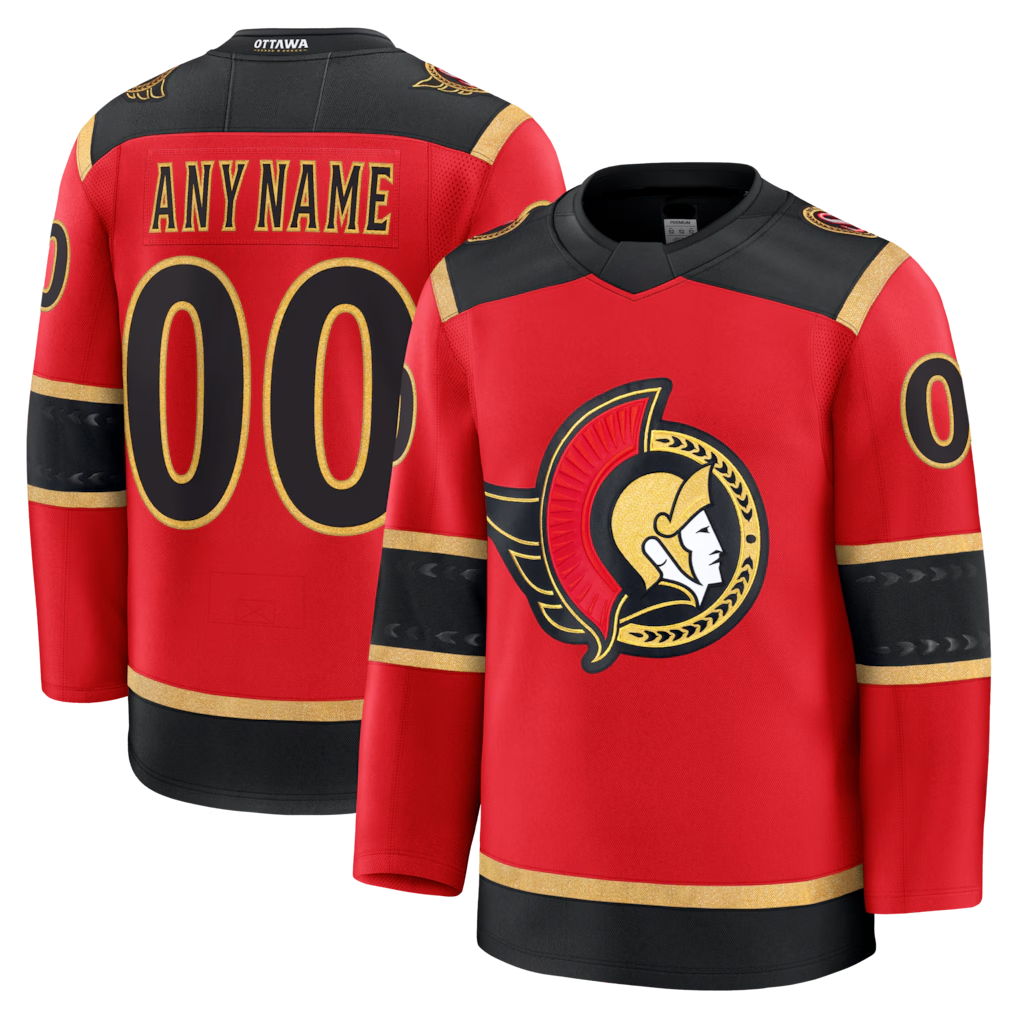 Jamed Custom O.Senators Red Alternate Premium Jerseys