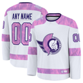 Jamed Custom O.Senators White 2024 Hockey Fights Cancer Practice Jerseys