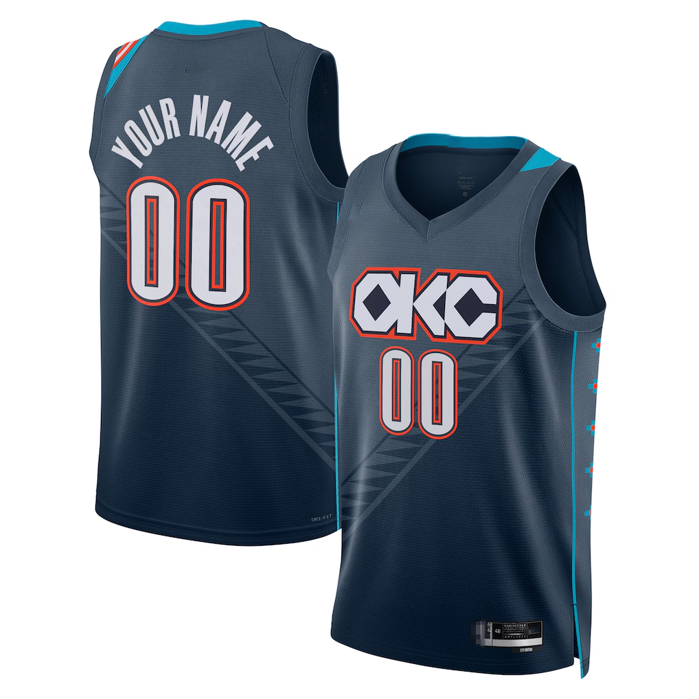 Jamed Custom OC.Thunder Blue 2025-2026 City Edition Swingman Stitched Jerseys