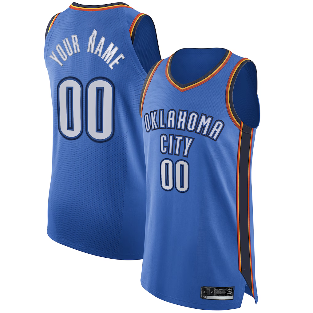 Jamed Custom OC.Thunder Blue Authentic Stitched Jerseys - Icon Edition