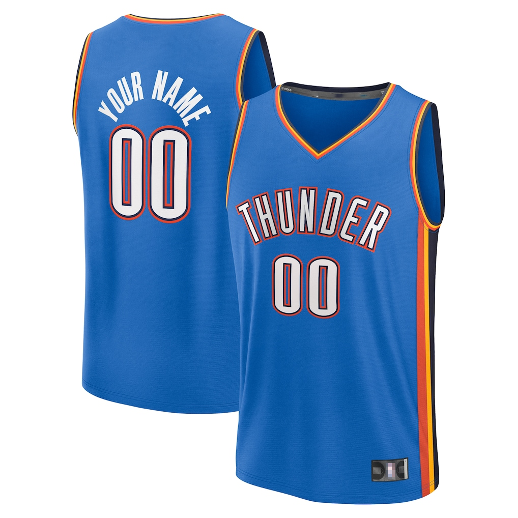 Jamed Custom OC.Thunder Blue Fast Break Stitched Jerseys - Icon Edition