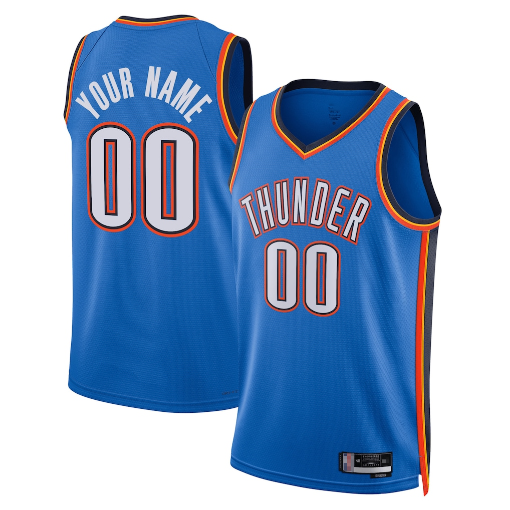 Jamed Custom OC.Thunder Blue  Fast Break Stitched Jerseys- Statement Edition