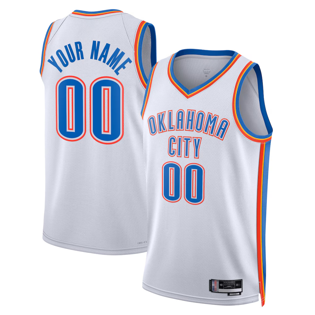 Jamed Custom OC.Thunder White Swingman Stitched Jerseys- Association Edition