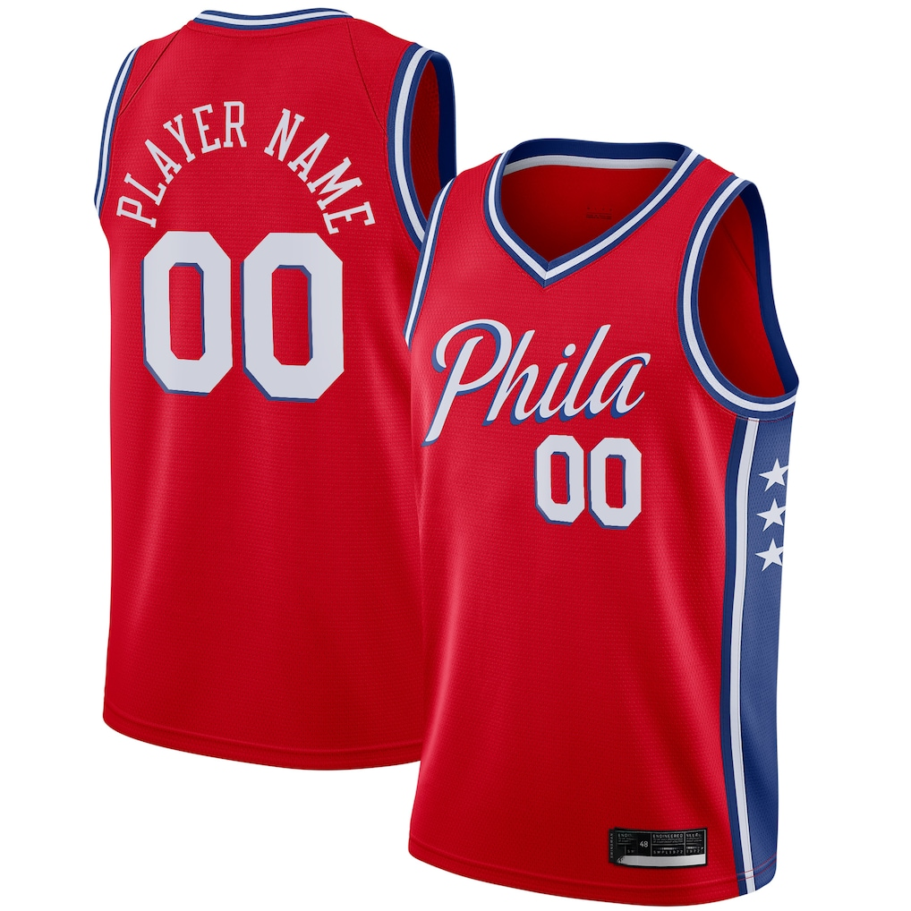 Jamed Custom P.76ers Red Swingman Jerseys - Statement Edition