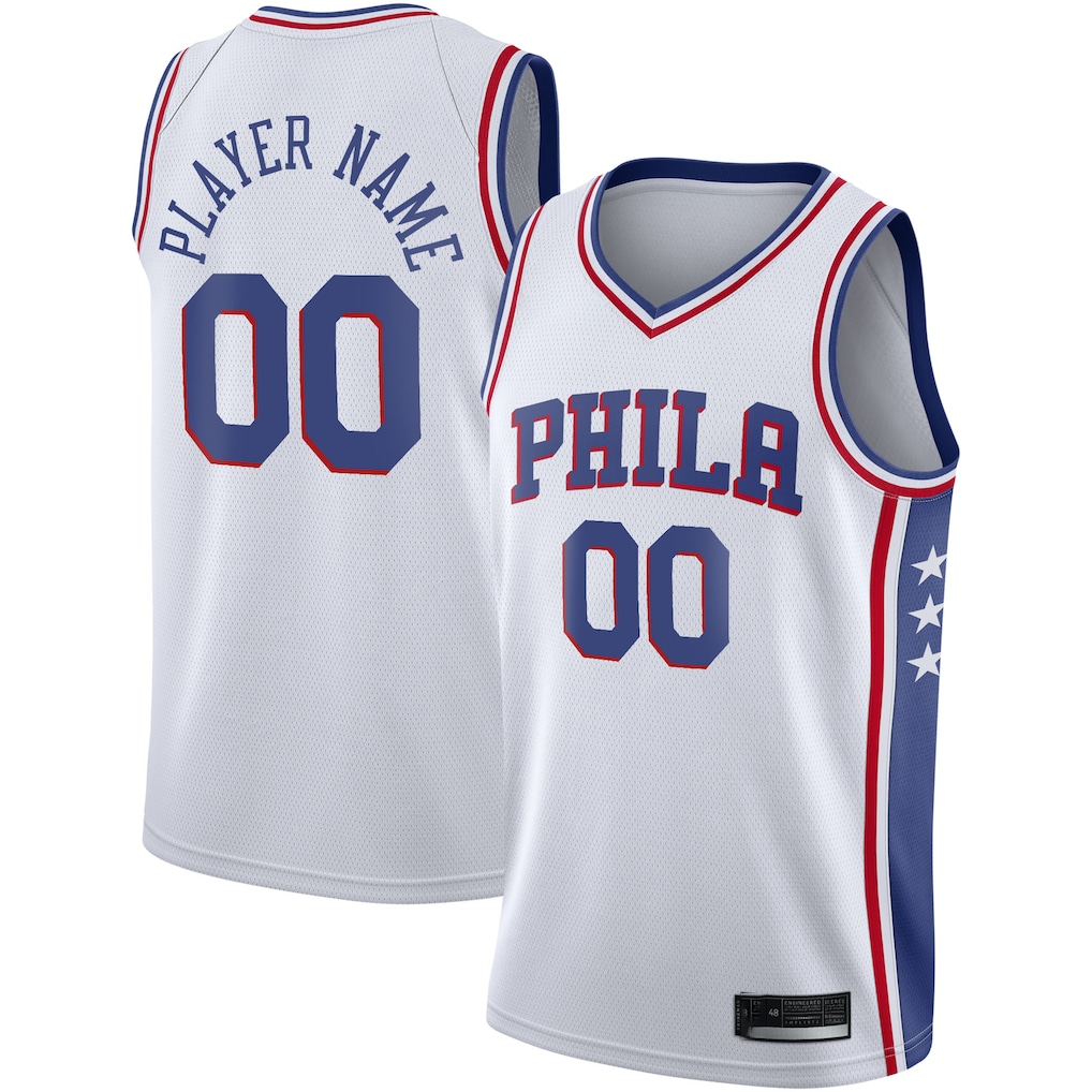 Jamed Custom P.76ers White 2020-21 Swingman Jerseys - Association Edition