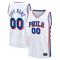 Jamed Custom P.76ers White Fast Break Jerseys - Association Edition