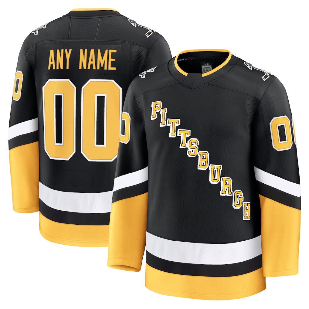 Jamed Custom P.Penguins Black Alternate Premium Jerseys