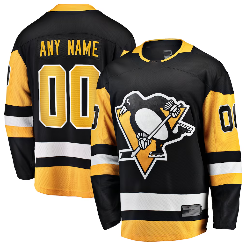 Jamed Custom P.Penguins Black Home Breakaway Jerseys