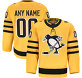 Jamed Custom P.Penguins Gold Alternate Authentic Pro Jerseys