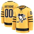 Jamed Custom P.Penguins Gold Alternate Premium Jerseys