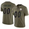 Jamed Custom P.Steelers Salute To Service Limited Olive Stitched Jerseys