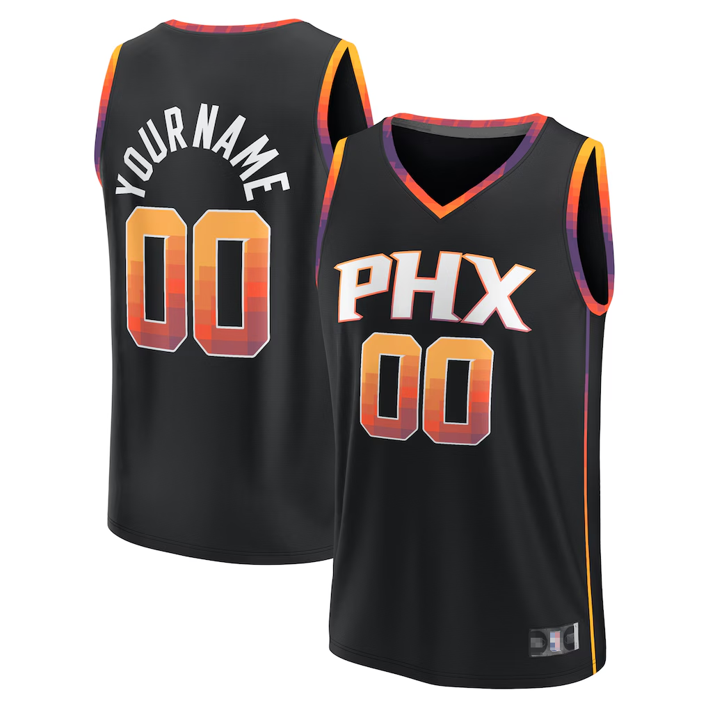 Jamed Custom P.Sunss Fanatics Black Fast Break Replica Jerseys - Statement Edition