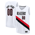 Jamed Custom PT.Blazers Fanatics White Fast Break Replica Jerseys - Association Edition