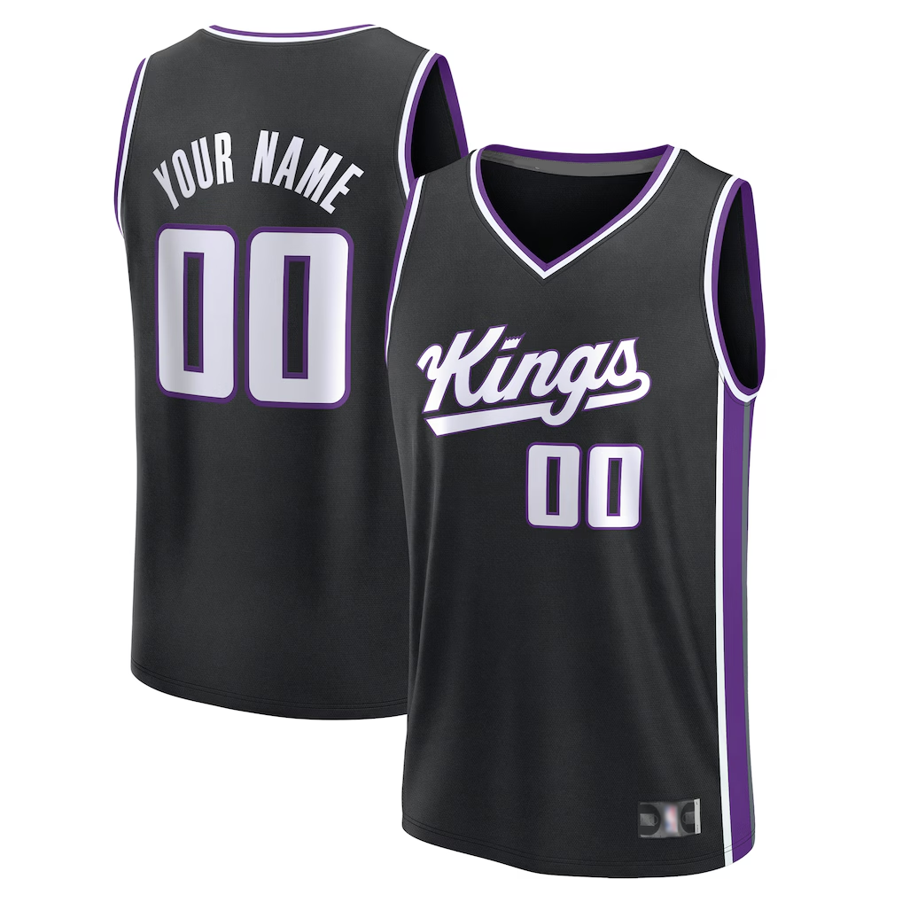 Jamed Custom S.Kings Fanatics Black Fast Break Jerseys - Icon Edition