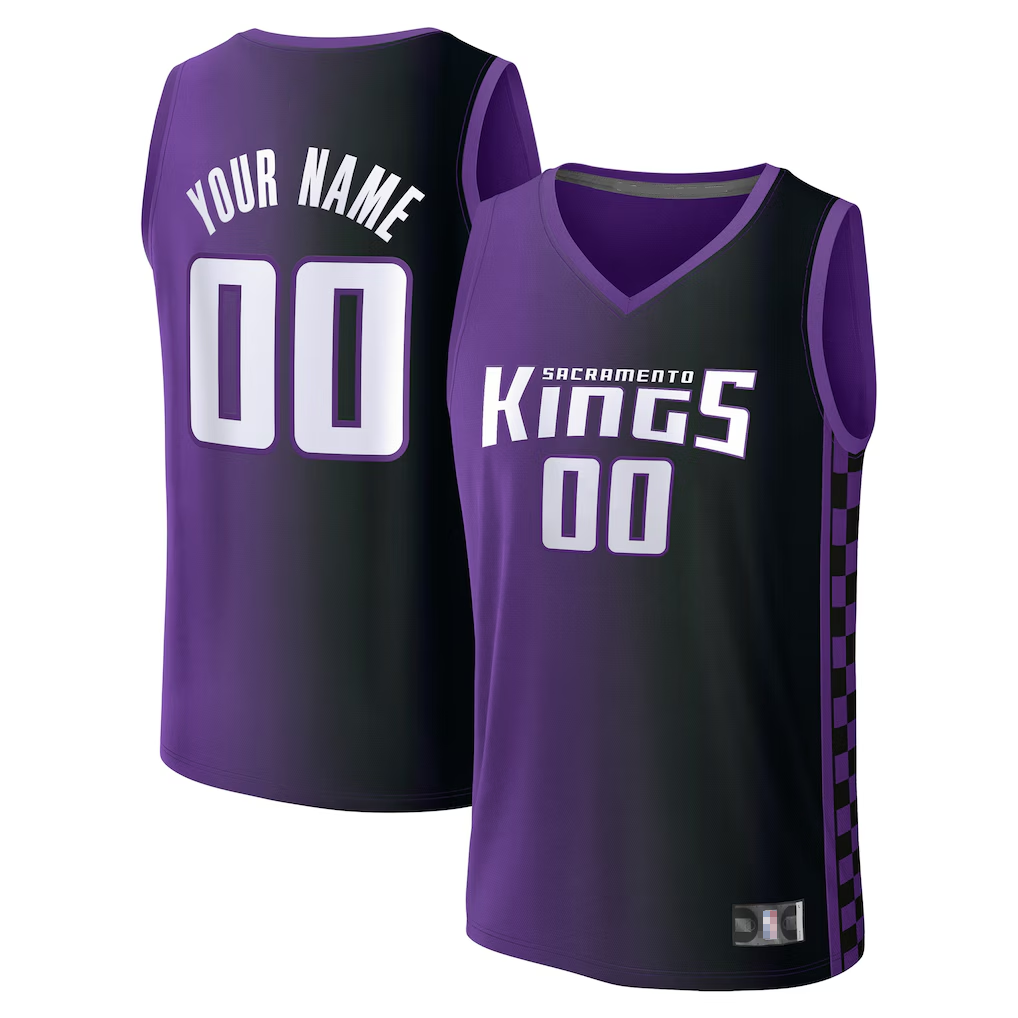 Jamed Custom S.Kings Fanatics Purple Fast Break Replica Jerseys - Statement Edition
