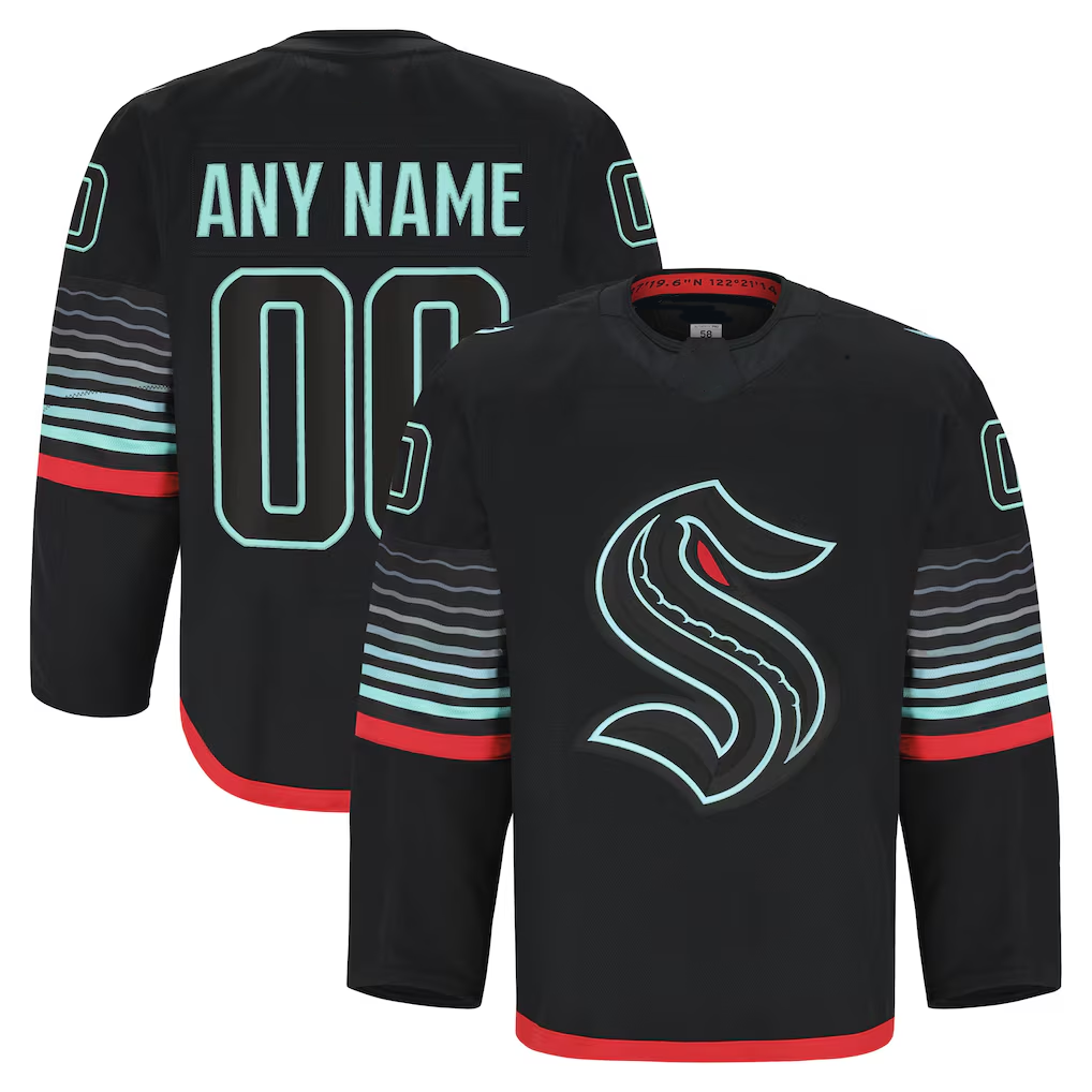 Jamed Custom S.Kraken Black Alternate Authentic Pro Jerseys