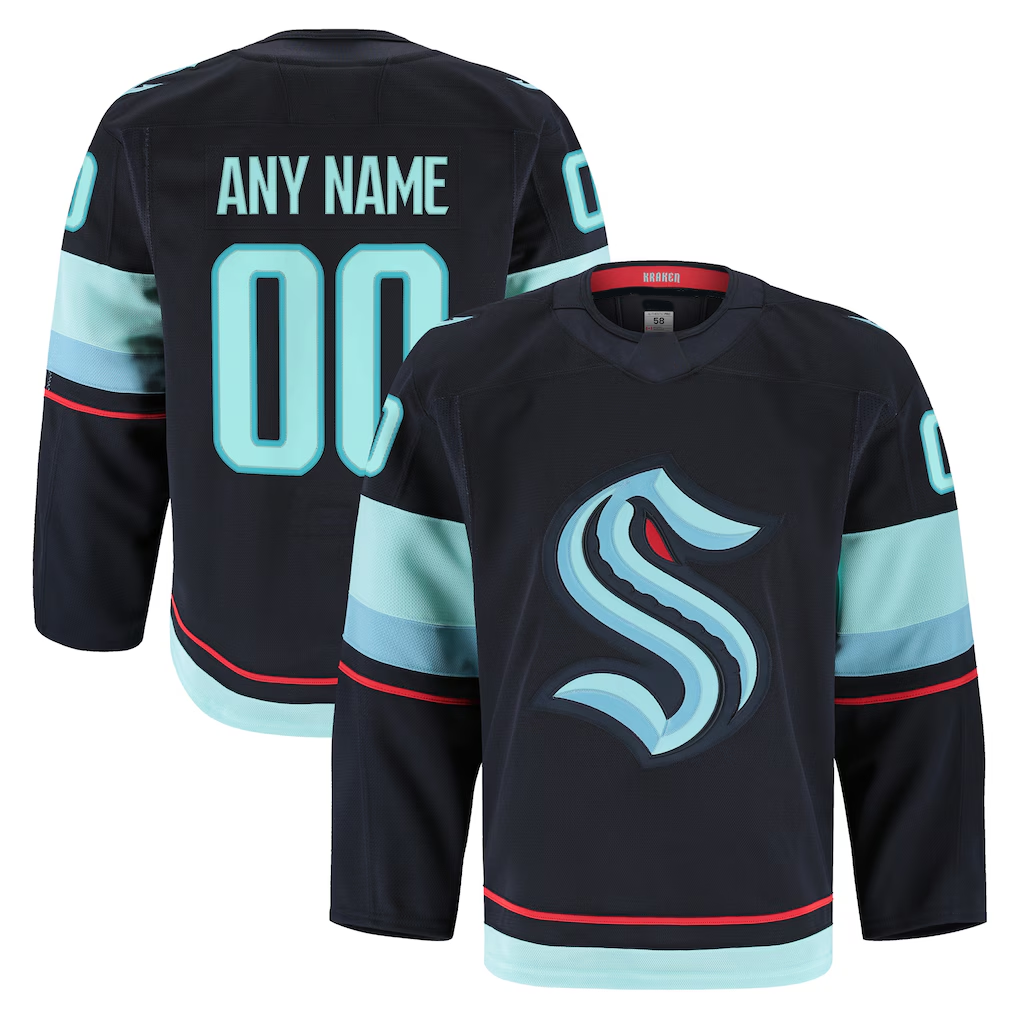 Jamed Custom S.Kraken Navy Home Authentic Pro Jerseys