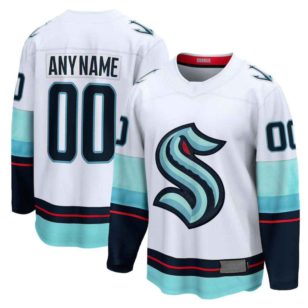 Jamed Custom S.Kraken White Away Breakaway Jerseys