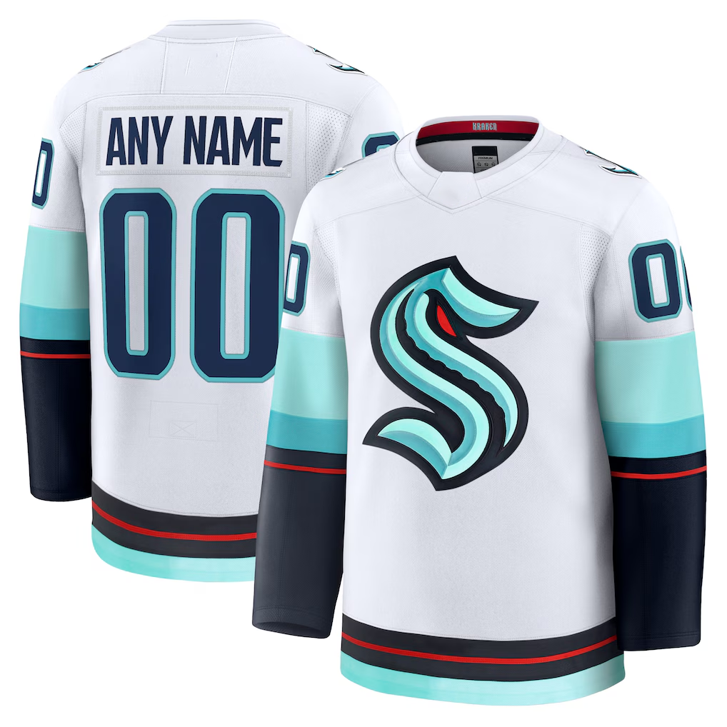 Jamed Custom S.Kraken White Away Premium Jerseys
