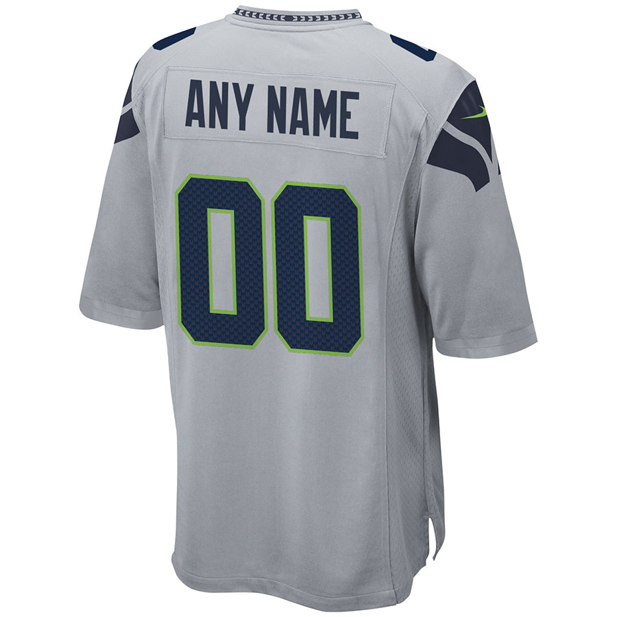 Jamed Custom S.Seahawks Gray Alternate Game Stitched Jerseys