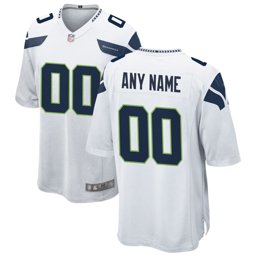 Jamed Custom S.Seahawks White Home Game Stitched Jerseys