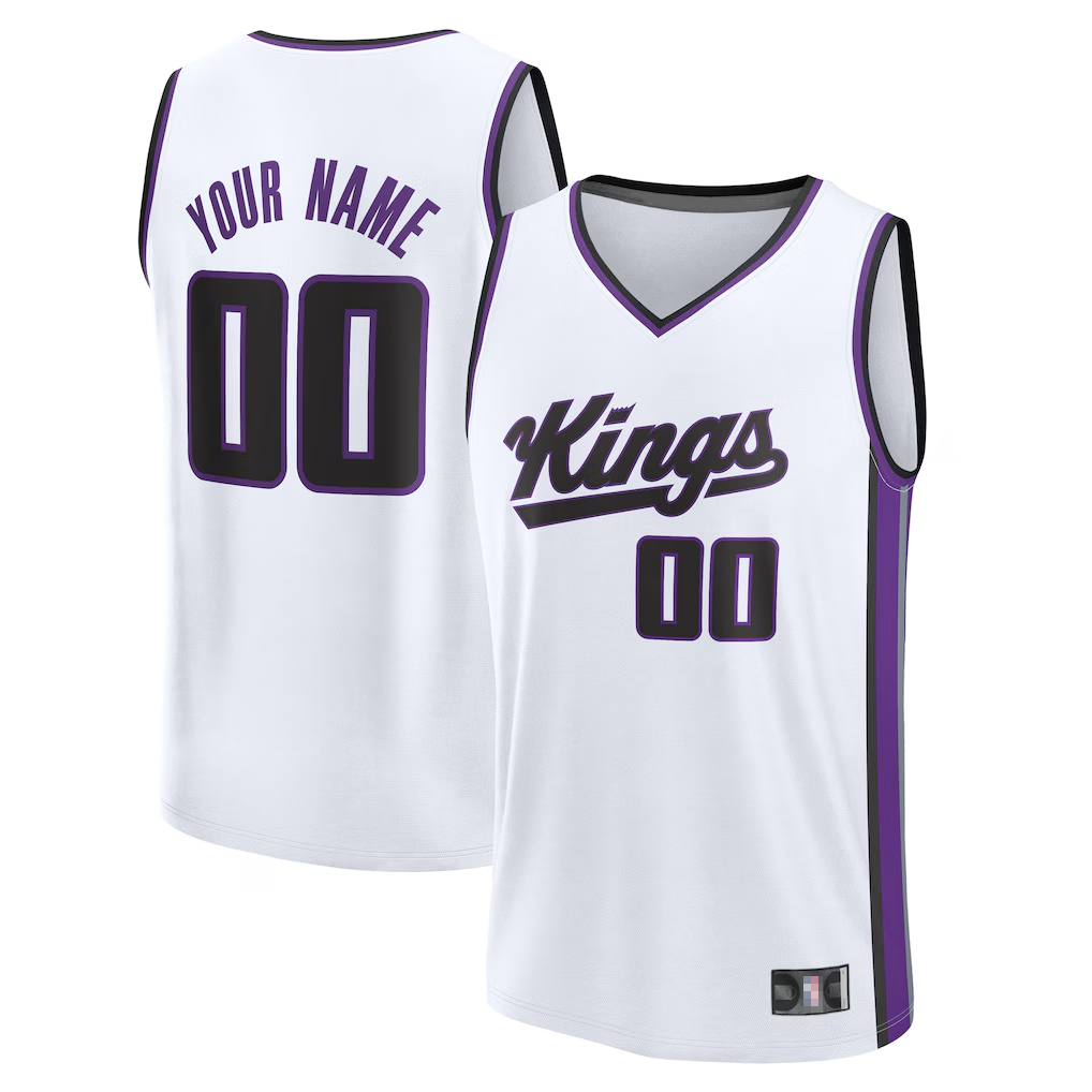 Jamed Custom S.kings Fanatics White Fast Break Jerseys - Association Edition