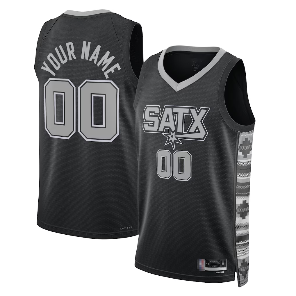 Jamed Custom SA.Spurs Black 2022-2023 Swingman Jerseys - Statement Edition