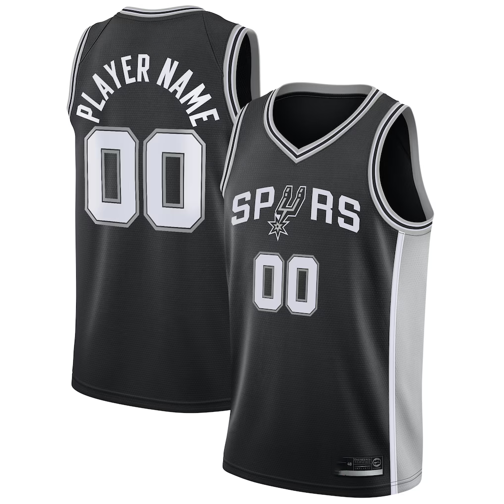 Jamed Custom SA.Spurs Black Swingman Jerseys - Icon Edition