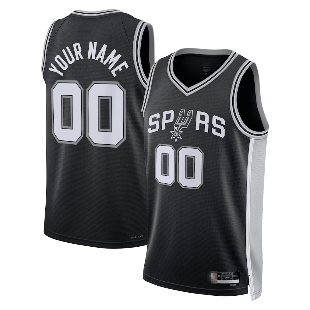 Jamed Custom SA.Spurs Black Swingman Jerseys - Icon Edition
