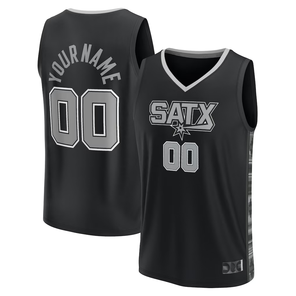 Jamed Custom SA.Spurs Fanatics Black Fast Break Replica Jerseys - Statement Edition