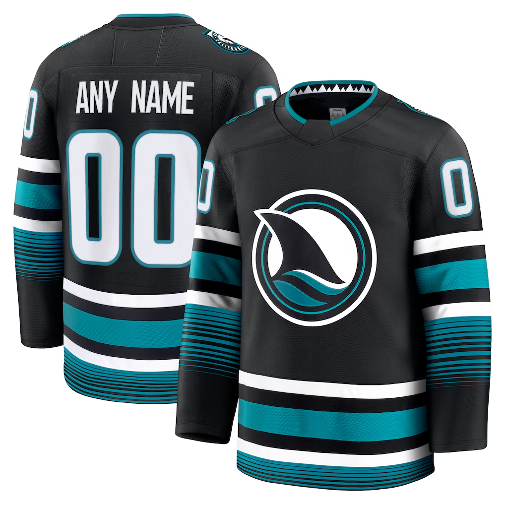 Jamed Custom S.Jose Sharks Black Alternate Premium Jerseys