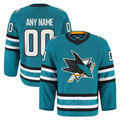 Jamed Custom S.Jose Sharks Teal Home Authentic Pro Jerseys