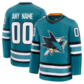 Jamed Custom S.Jose Sharks Teal Home Premium Jerseys
