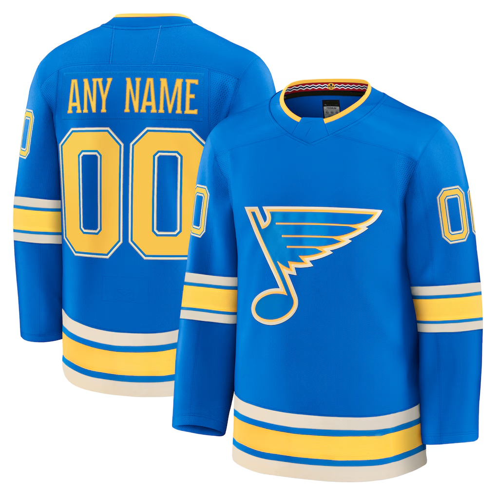 Jamed Custom St.L.Blues Blue Alternate Premium Jerseys