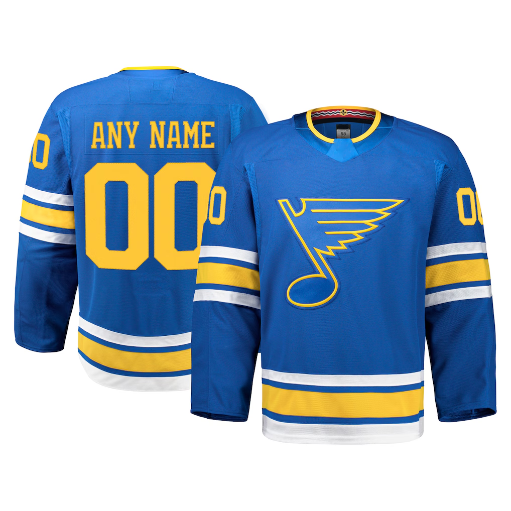 Jamed Custom St.L.Blues Blue Home Authentic Pro Jerseys