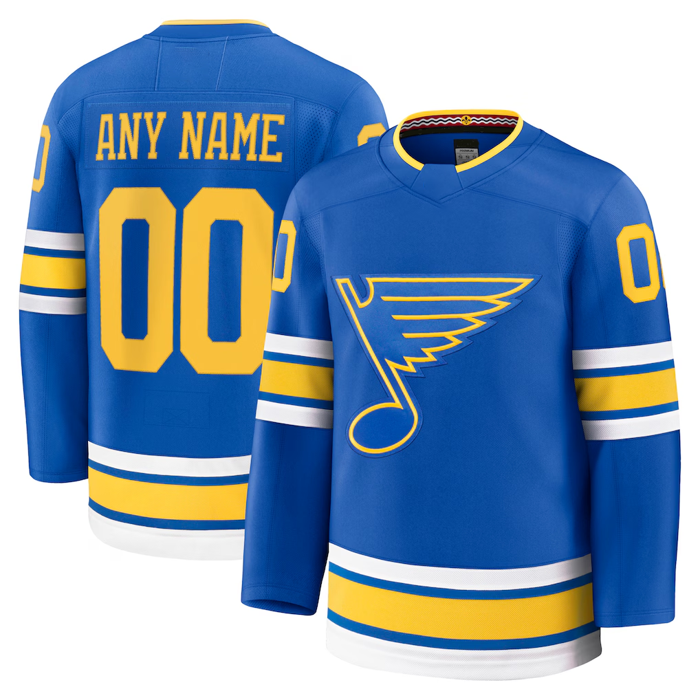 Jamed Custom St.L.Blues Blue Home Premium Jerseys
